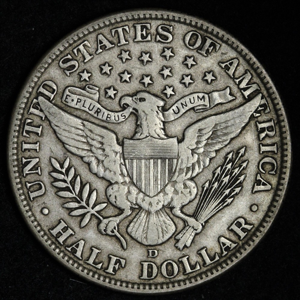 1913-D Barber Silver Half Dollar XF+ E271 UVCHM