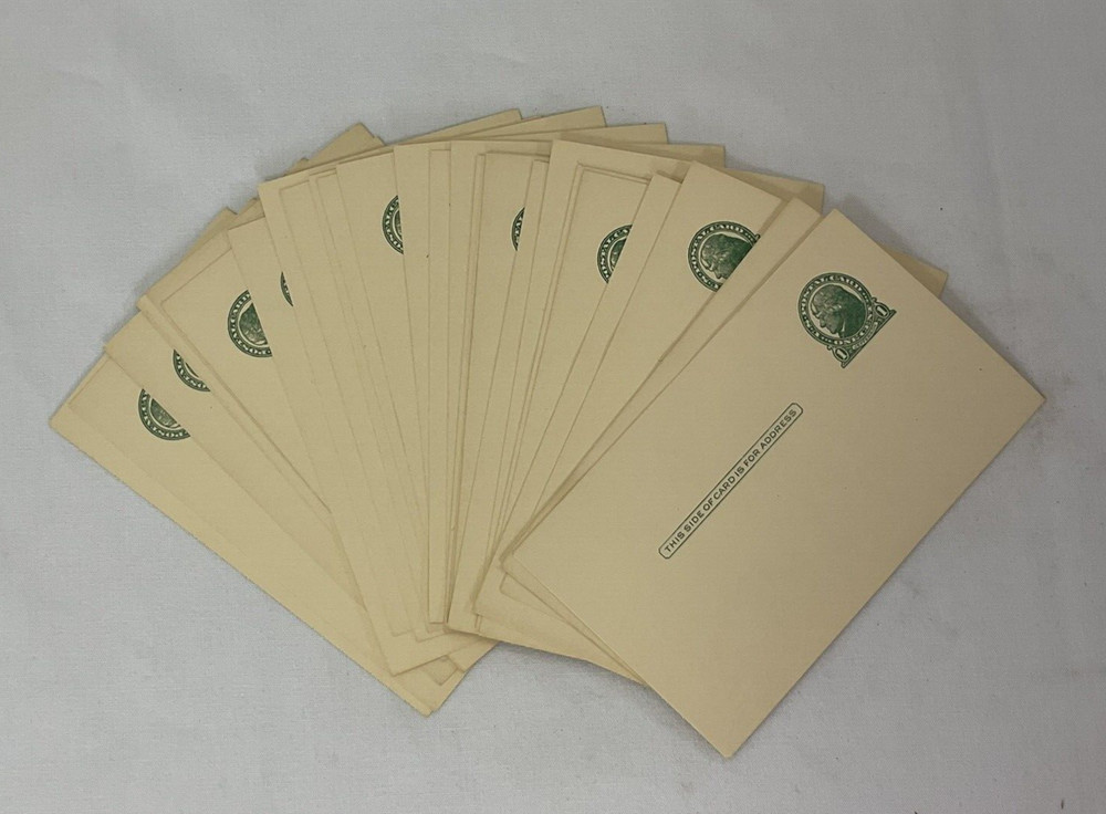 Antique USPS Prepaid One Cent Postcards | 26 Count