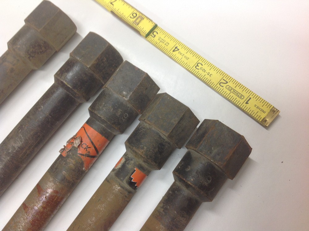 (5) 1" x 11 Thread Concrete Core Hammer Drill Bit USED black