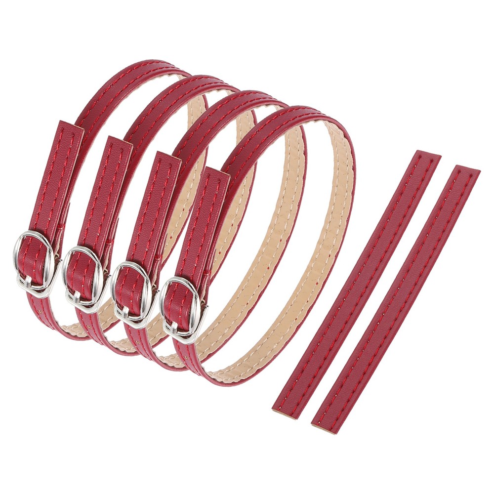 2 Pair Replacement Ankle Strap for Heels Shoe Bands, Matte Deep Red
