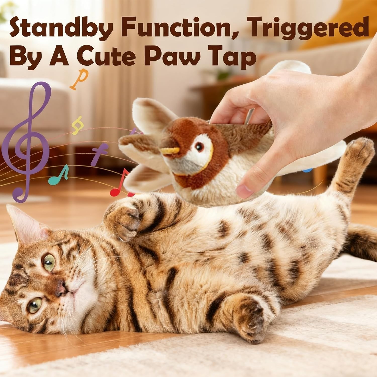 Rechargeable cat toy interactive flying sparrow