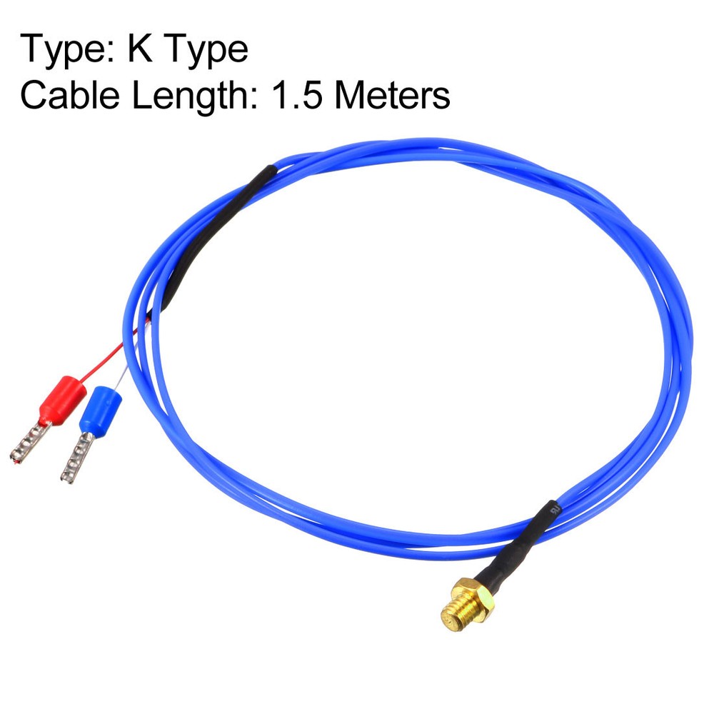 K Type Thermocouple Temperature Sensor Probe for 3D Printer 1.5M Cable M4 Thread