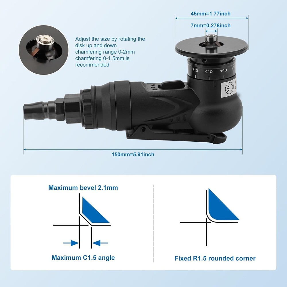 Mini Pneumatic Chamfering Tool Handheld,45 Degree Tile Chamfering Tool Handheld