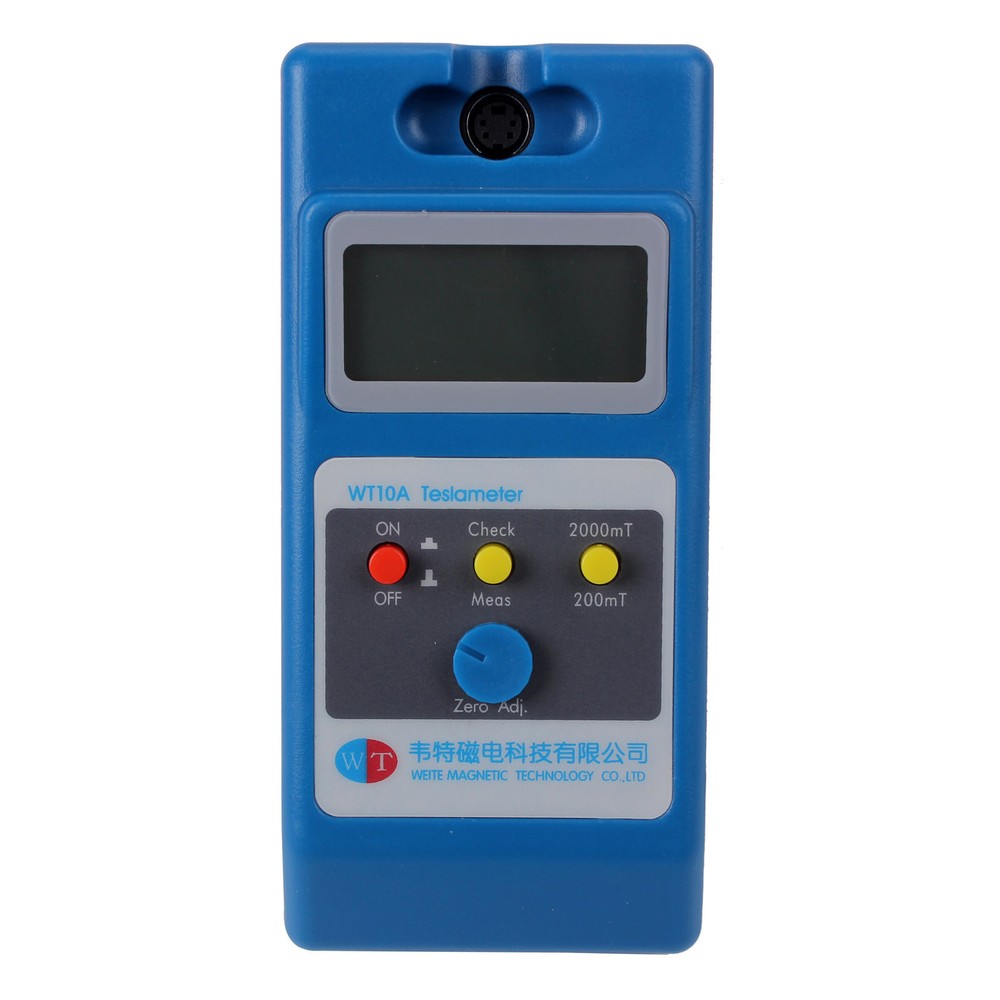 LCD Tesla Meter WT10A Gaussmeter Surface Magnetic Field Tester w/ Ns Function