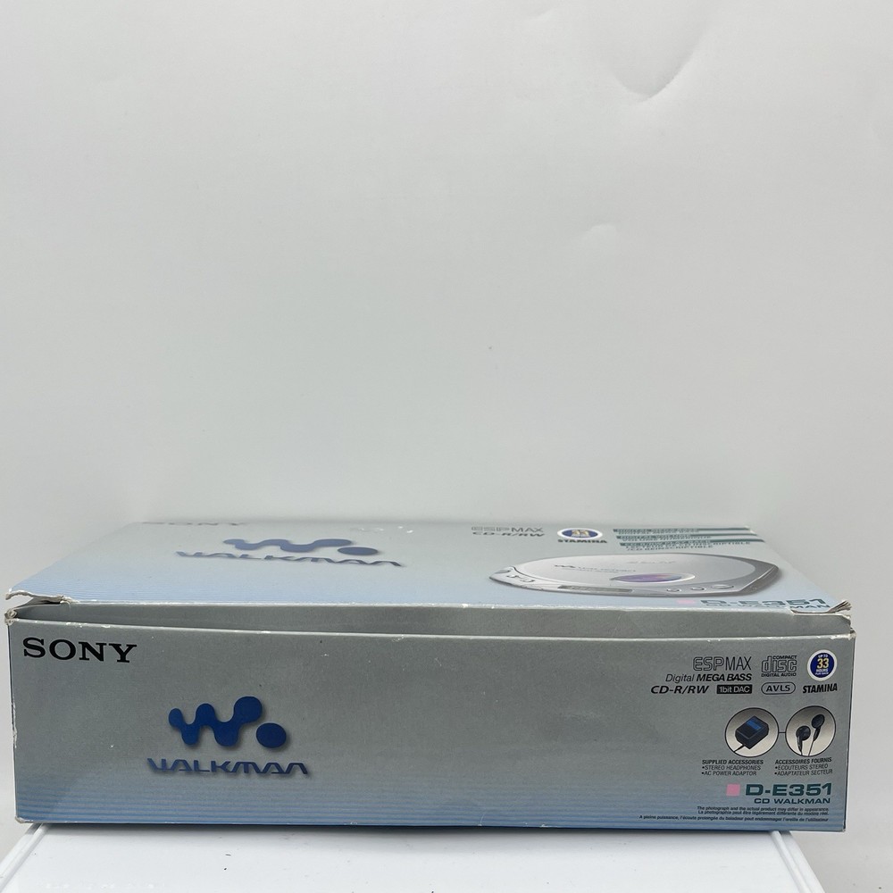 Sony Walkman D-E351 Portable CD Player Boxed Working Silver