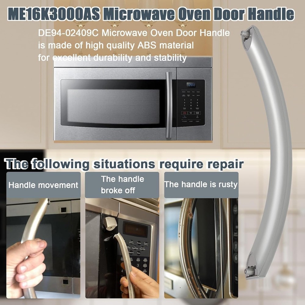 Compatible with Samsung Microwave Door Handle, Replace for Silver
