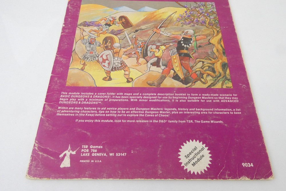 D&D B2 Keep on the Borderlands TSR 1980 Basic Set Module 9034 Complete w/ Map