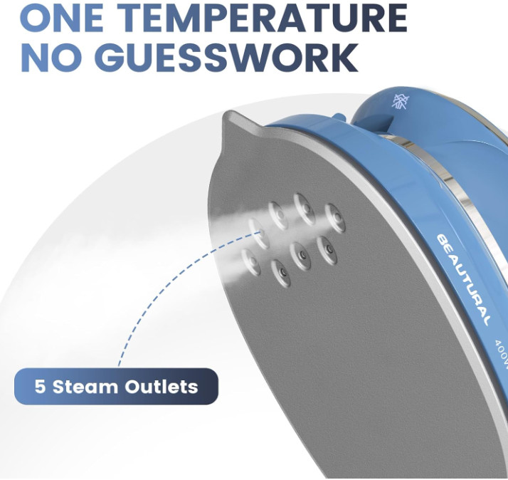 Mini plancha de viaje con vapor, doble voltaje y tanque desmontable, ideal DIY.