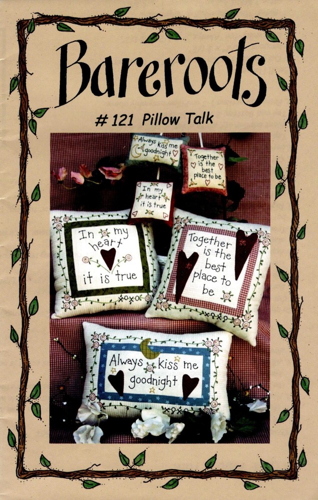 Pillow Talk Stitchery Embroidery Pattern by Bareroots 121