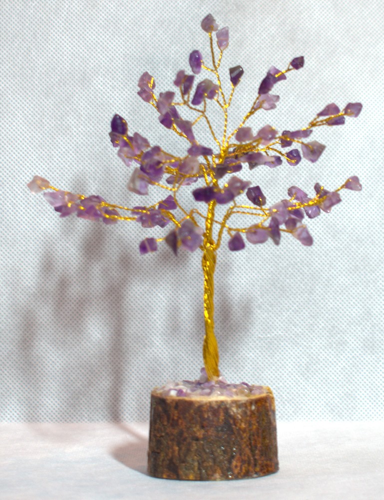 Pretty Amethyst Gem Tree w/100 Gemstones 6"