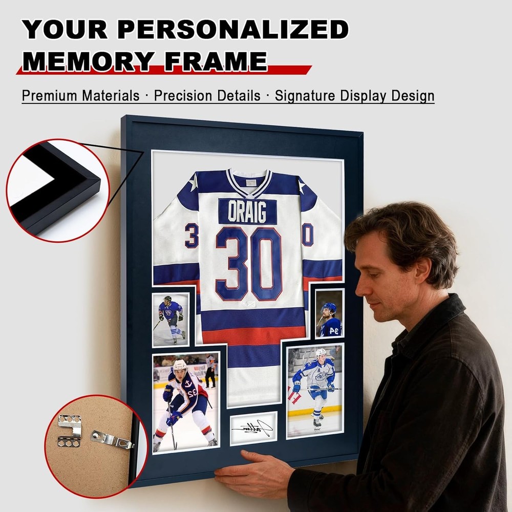 Jersey Display Frame Large Shadow Box Frame Clear Acrylic with 98% UV Protection