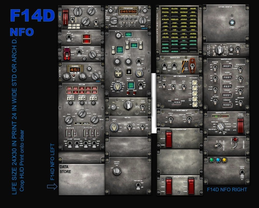 F14D TOMCAT COCKPIT instrument panel CDkit