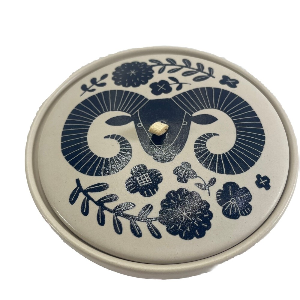 Fringe Aries Ceramic Round Trinket Box