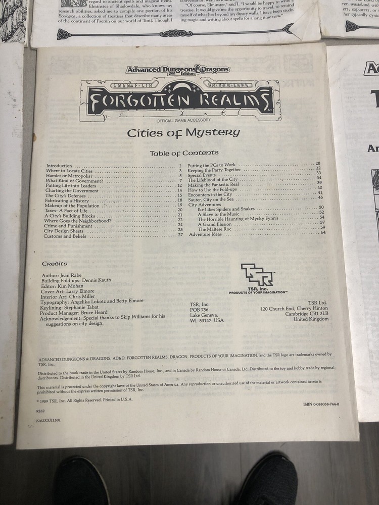 TSR Forgotten Realms Elminster's Ecologies Box With (5) Accessory Modules AD&D