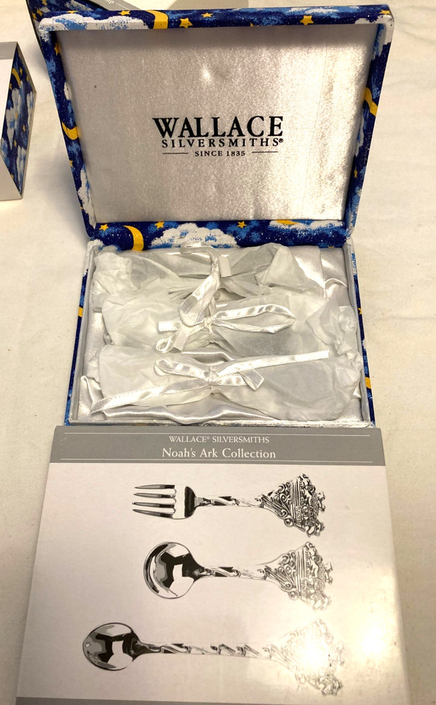 WALLACE SILVERSMITHS NOAH'S ARK SILVERPLATED COLLECTION CUP COMBBRUSH FEEDING ST