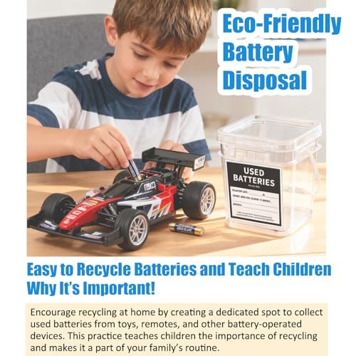 2 Pcs Battery Recycling Container with Battery Testers for Household