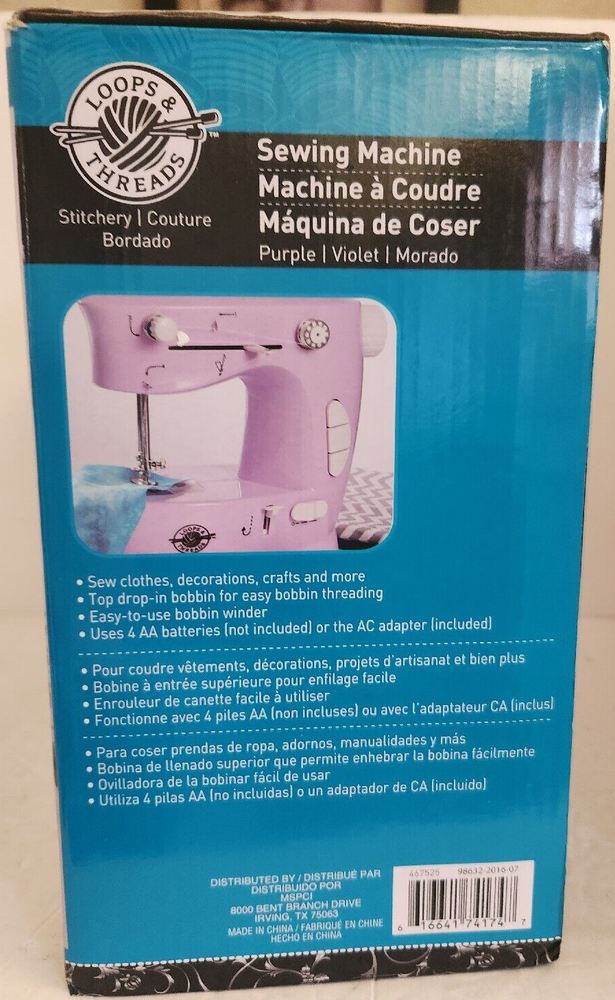 Loops & Threads Purple Sewing Machine 10 Pieces - NEW
