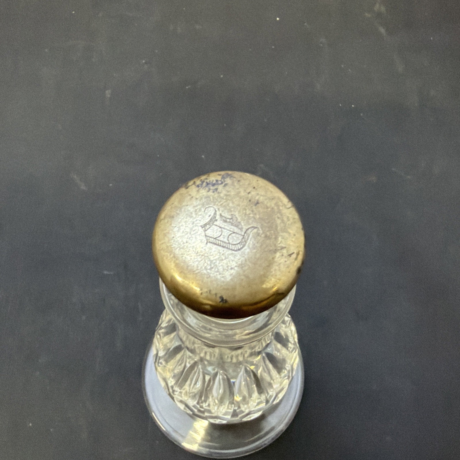 Antique 6” Decanter With Sterling Silver Top