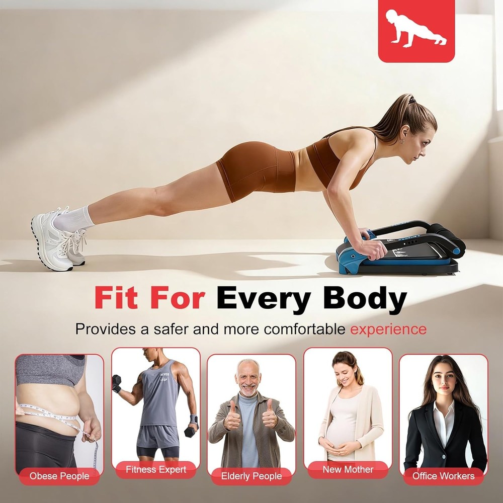 Adjustable Ab Trainer Ab Machine Sit Up Exercise Equipment & Core Machine blue