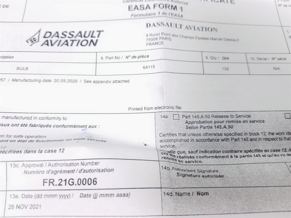 Dassault Aviation Bulb Pair Bulb 64115