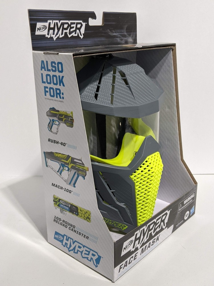 Nerf Hyper Yellow and Gray Face Mask [NEW]