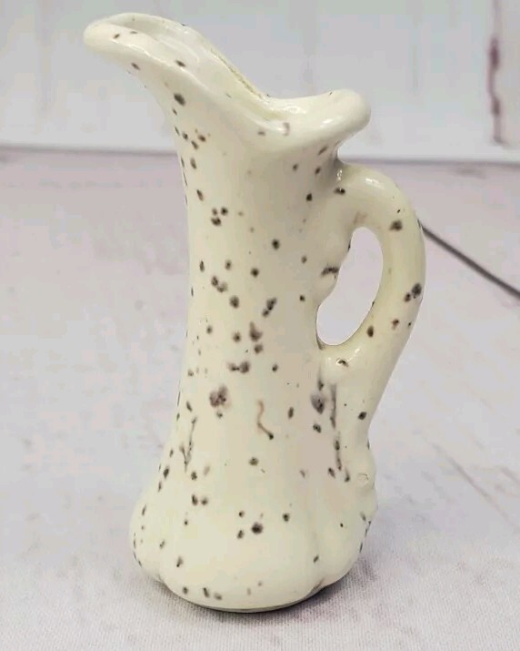 Vintage Miniature Stoneware Speckled Pitcher