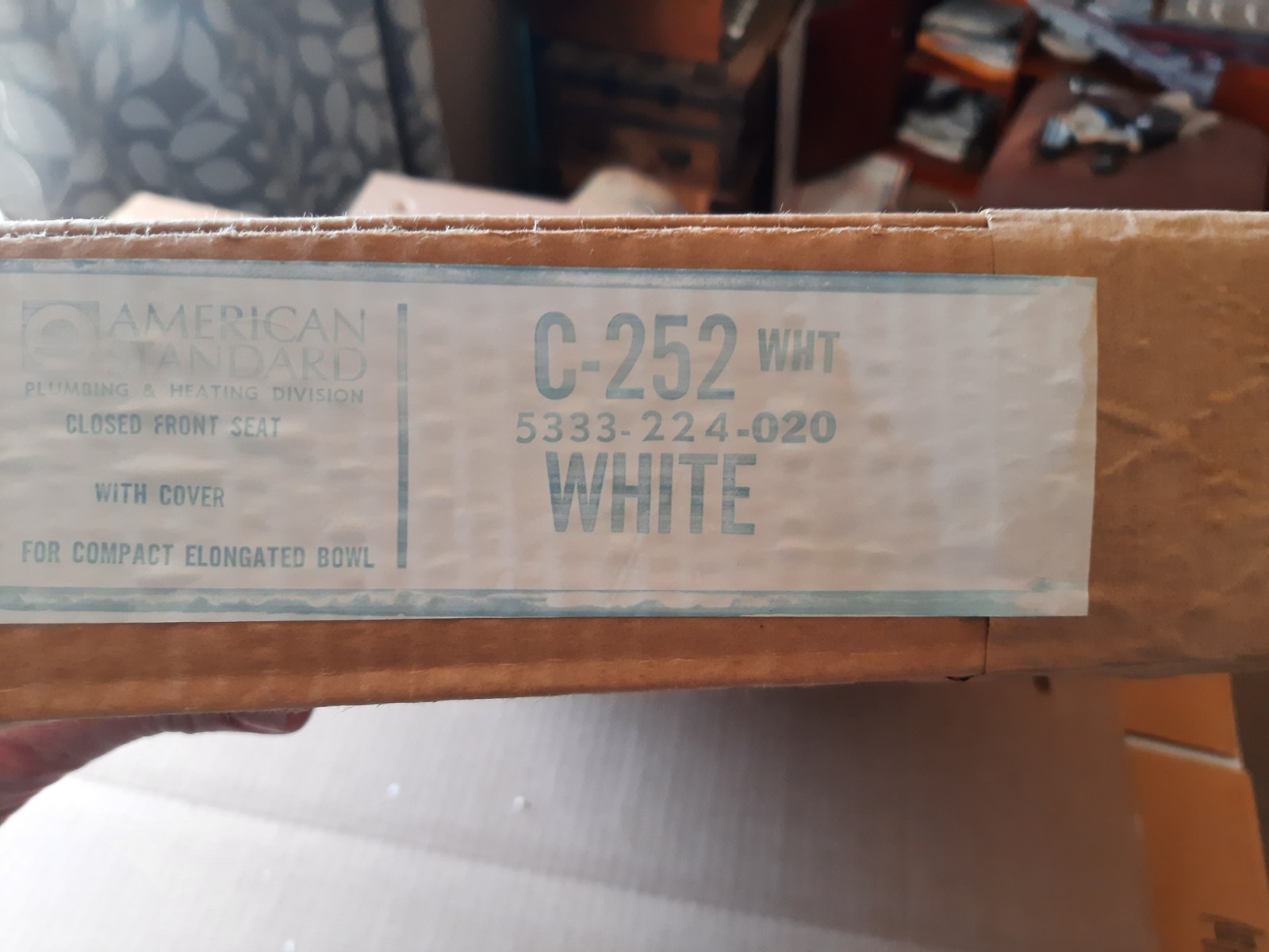 Toilet Seat American Standard Church Seat C-252 Elongated Bowl Off White