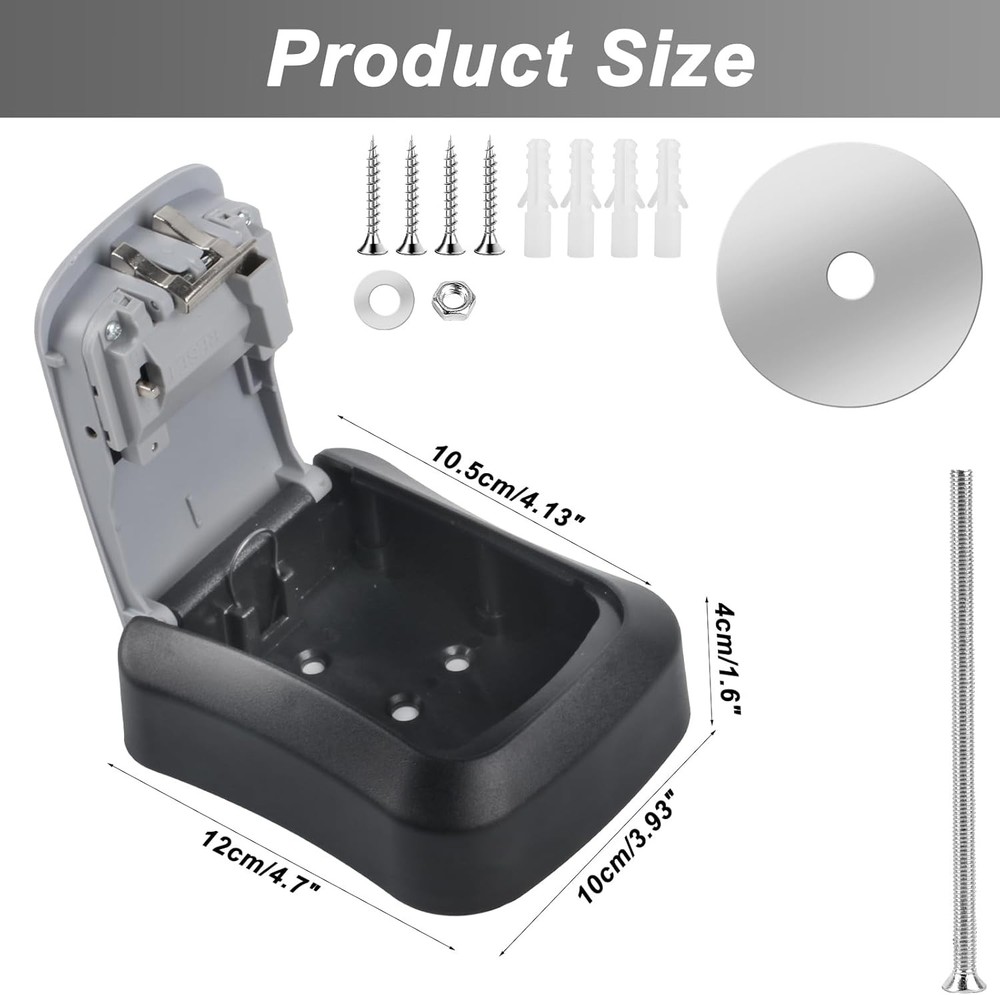 Key Lock Box for Outside, Wall Mounted, Waterproof Resettable Code Safe...