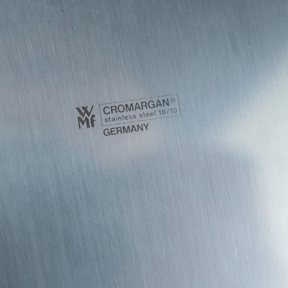 WMF Chromargan Germany 10" Silverplate Bowl with Gold-tone Leaf Accented Rim