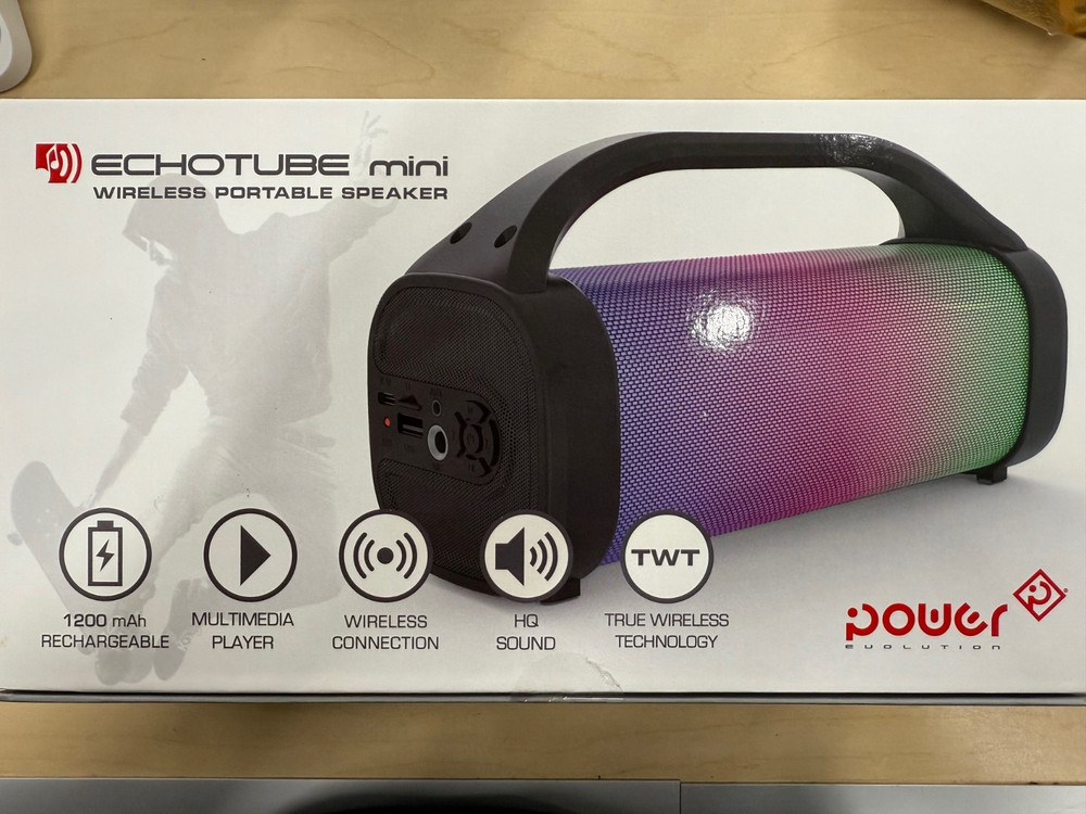 New Power Evolution Echotube Mini Wireless Bluetooth Speaker - Black
