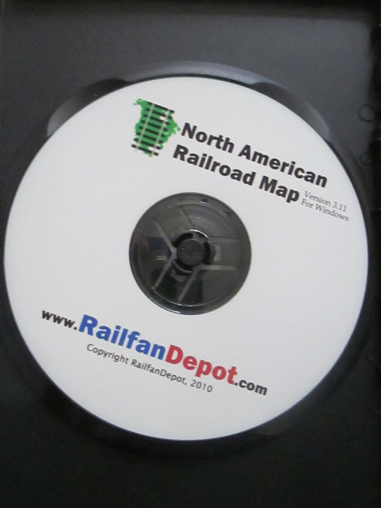 North American Railroad Map Windows PC CD ROM RailFanDepot version 3.11