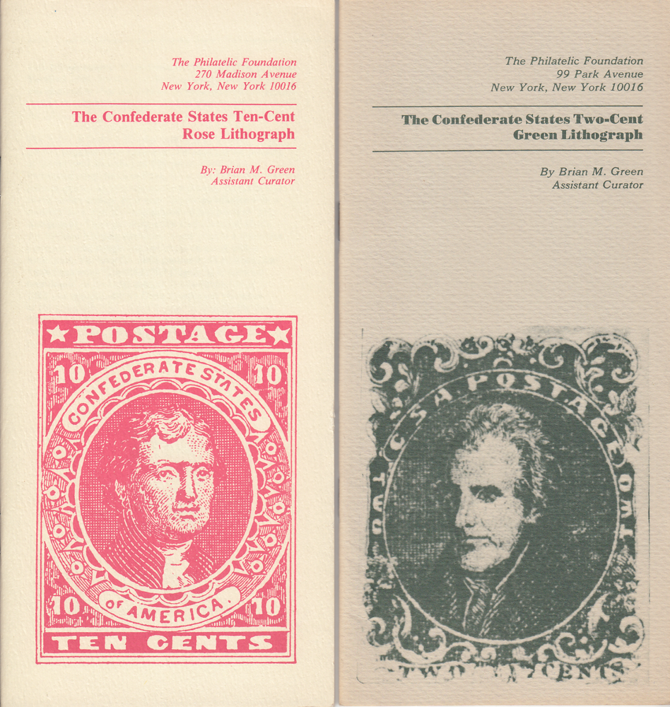 The Confederate States Lithographed issues of 1861-1862, 5 PF pamphlets, new.