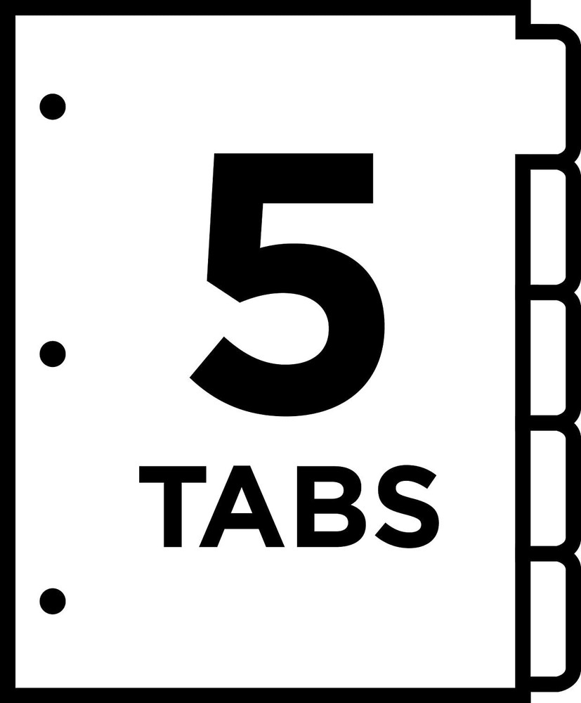 Avery Big Tab Write & Erase Dividers, 5 Multicolor Tabs, 1 Set (23076)