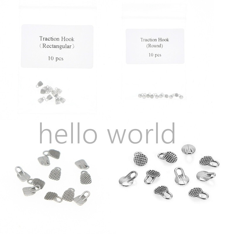 10 Bag Dental Orthodontic Monoblock Traction Hook Rectangular Base Bondable