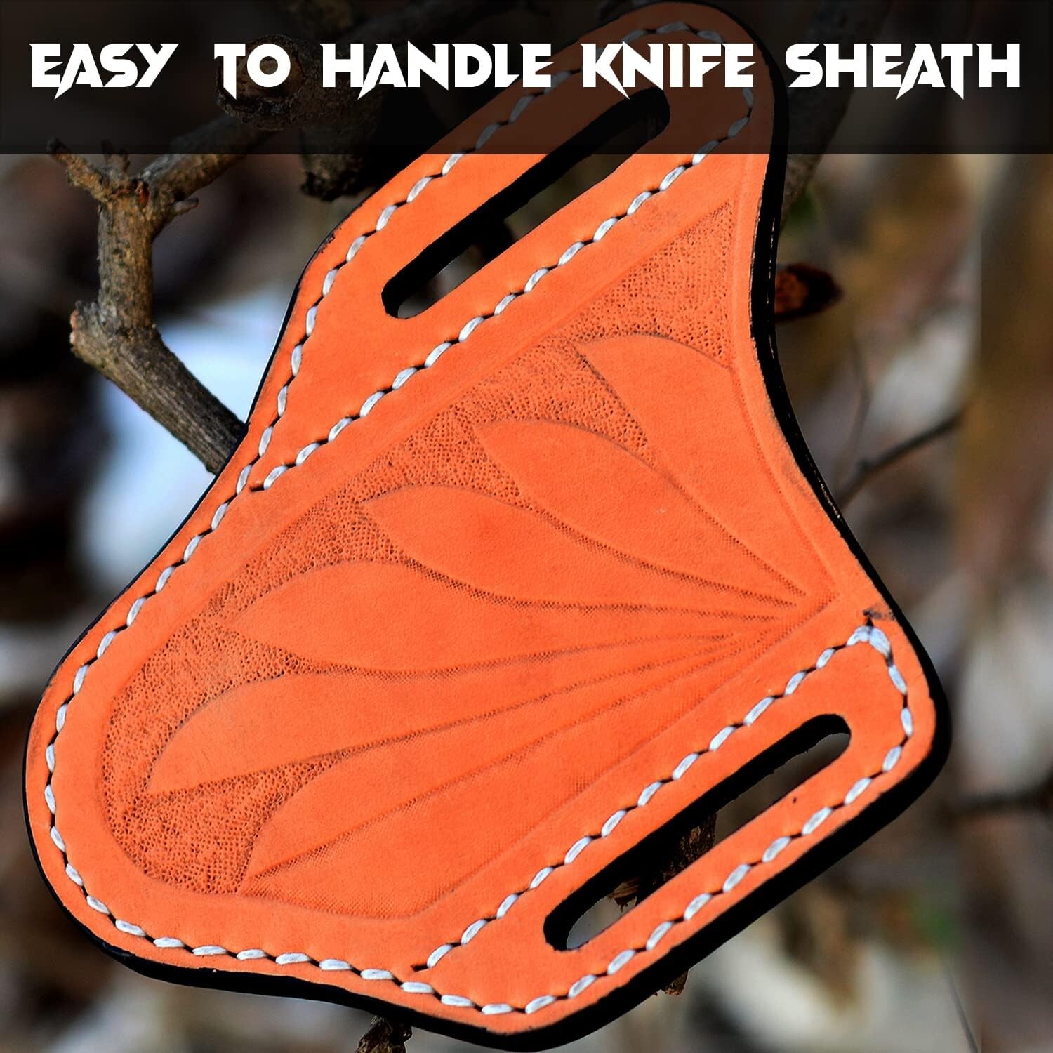 NEW FOLDING POCKET KNIFE SHEATH 4.5" LIGHT BROWN GENUINE LEATHER BELT CASE