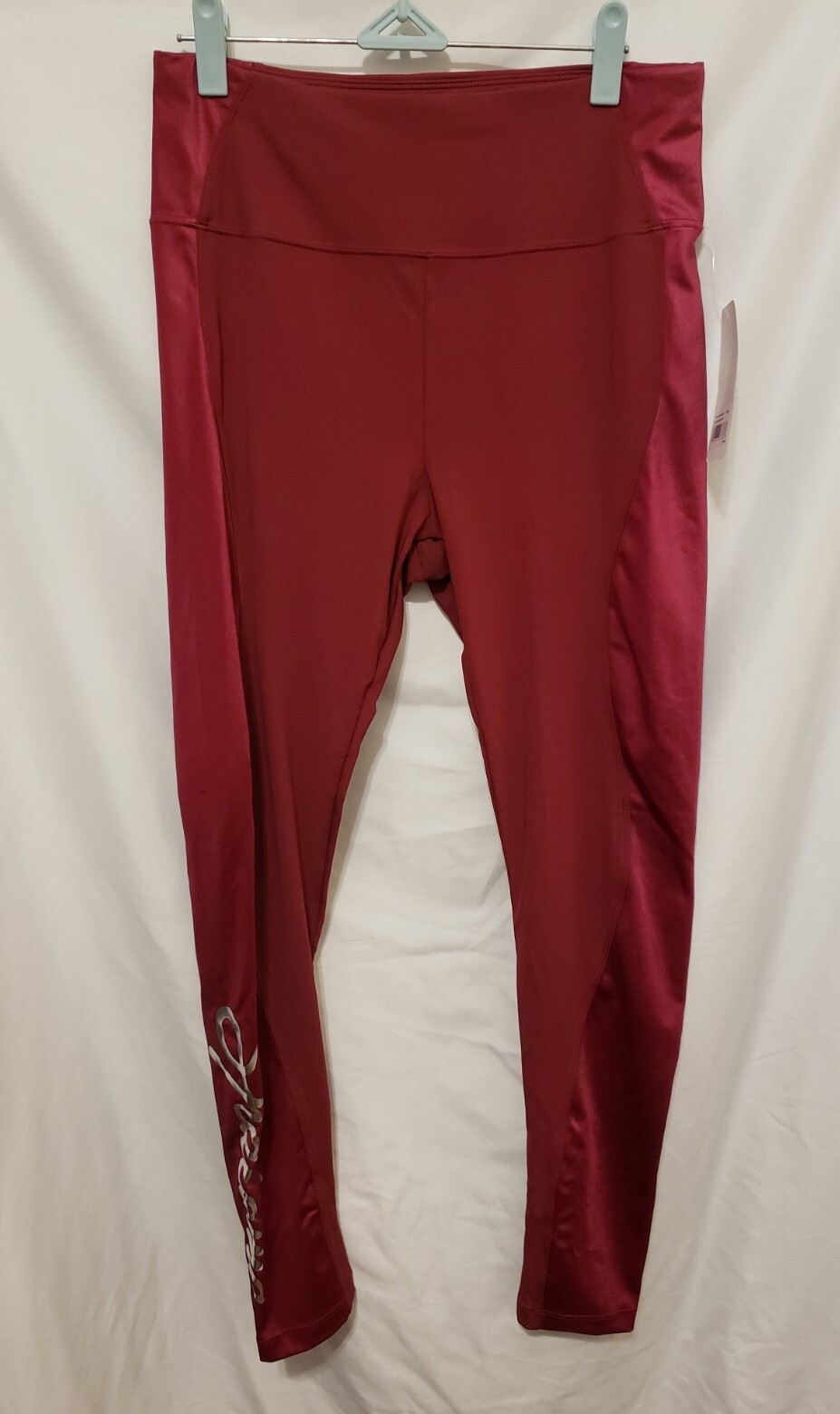 SPALDING Leggings Women Large Red Plum Pull On Ankle Length Yoga Athletic