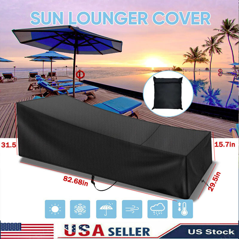 Patio Chaise Lounge Cover Waterproof Heavy Duty Outdoor Furniture Chair Cover US