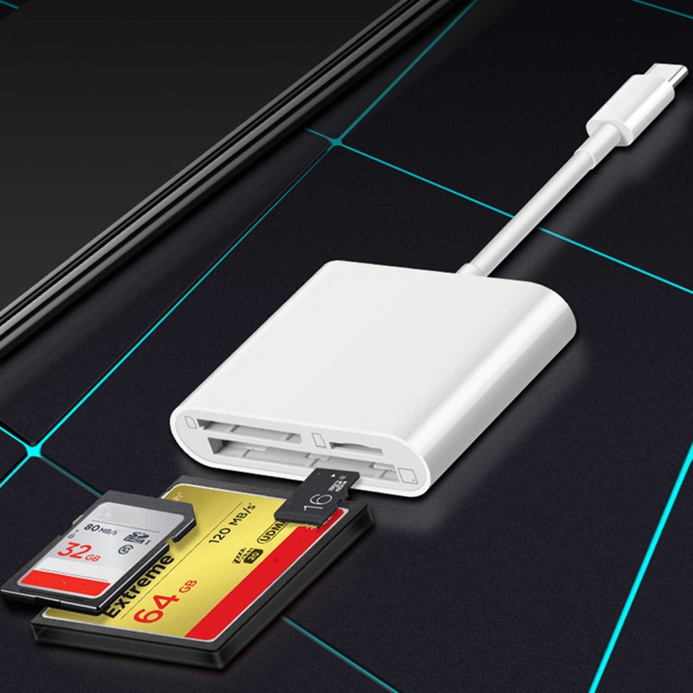 USB C to CF SD TF Card Adapter Reader for Smartphone Tablet Laptop Computer