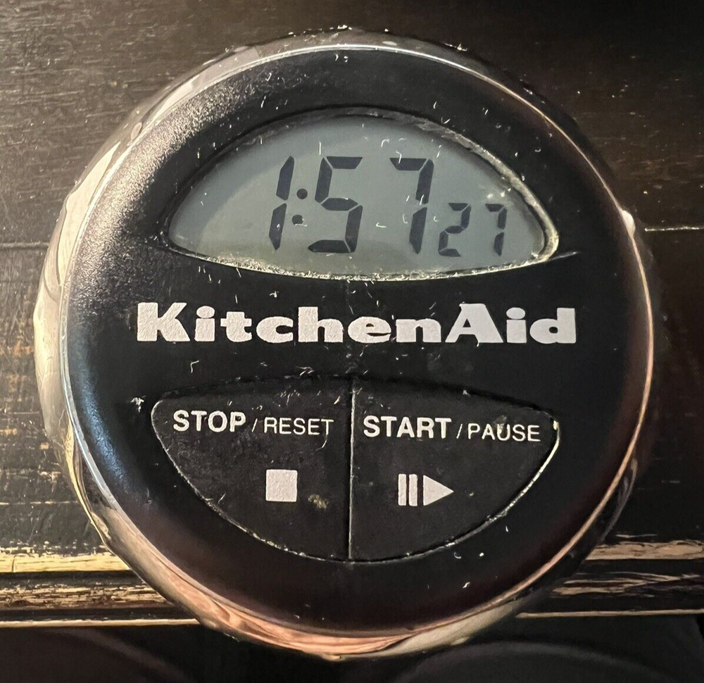 Kitchen Aid Digital Timer Black & Chrome Rotating Spin to Set Cooks Series