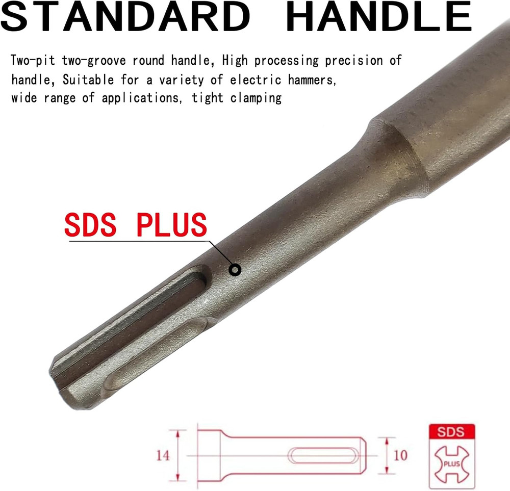 SDS plus Chisel, Tile Removal Tool, 3”Wide,Thin Set Removal Tool, Suitable for D