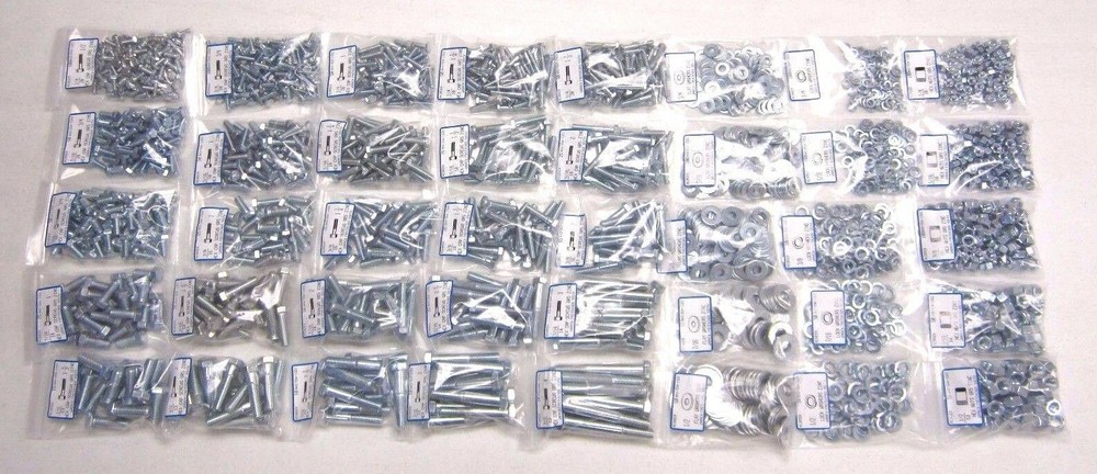 2000 Piece Grade 5 Coarse Thread Bolt, Nut, Flat And Lock Washer Assortment
