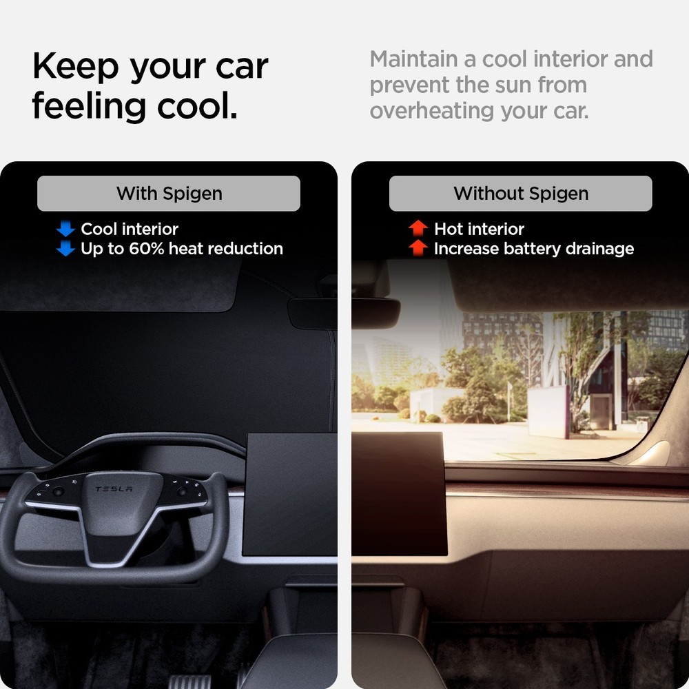 For Tesla Model S (2012+) | Spigen CryoShade Windshield Sunshade