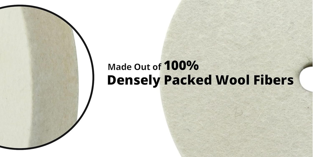 6 Inch Felt Buffing Wheel for 1/2-Inch Arbor Bench Buffer, Extra Thick