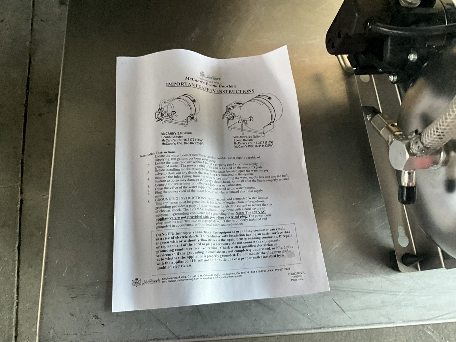 2023 McCann's 2.0 Econo Booster MTJ 2 Gallon Water Boost System Fountain Drink B