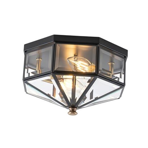 Flush Mount Ceiling Light Fixture, 2-Light Copper Outdoor Ceiling Normal