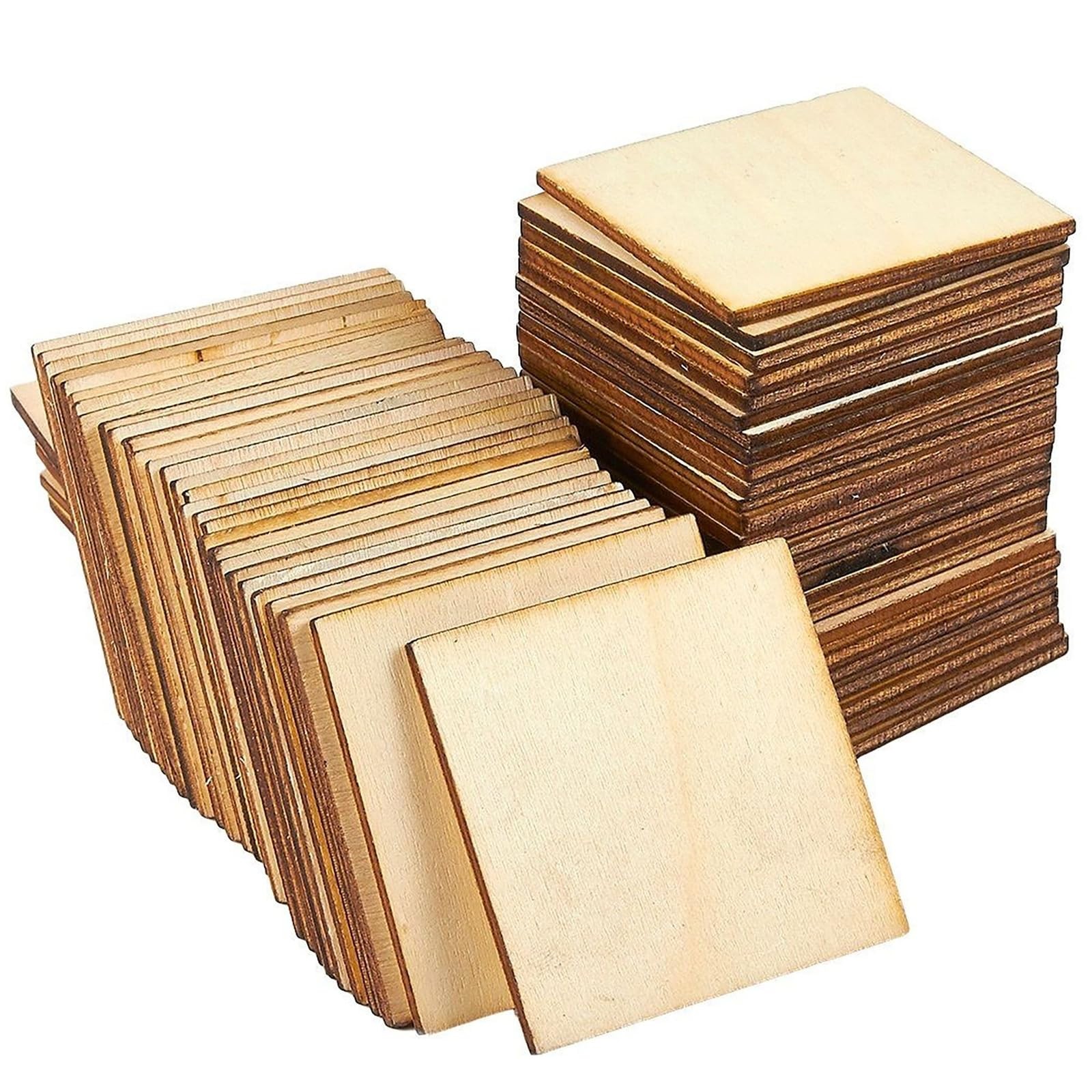 Juvale Wood Squares for Crafts - 60 Pack, 2 x 2 60 2 x 2 Inches, 2 X 2