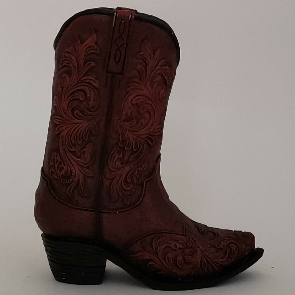 Western Cowboy Boot Pen Holder Office Decor