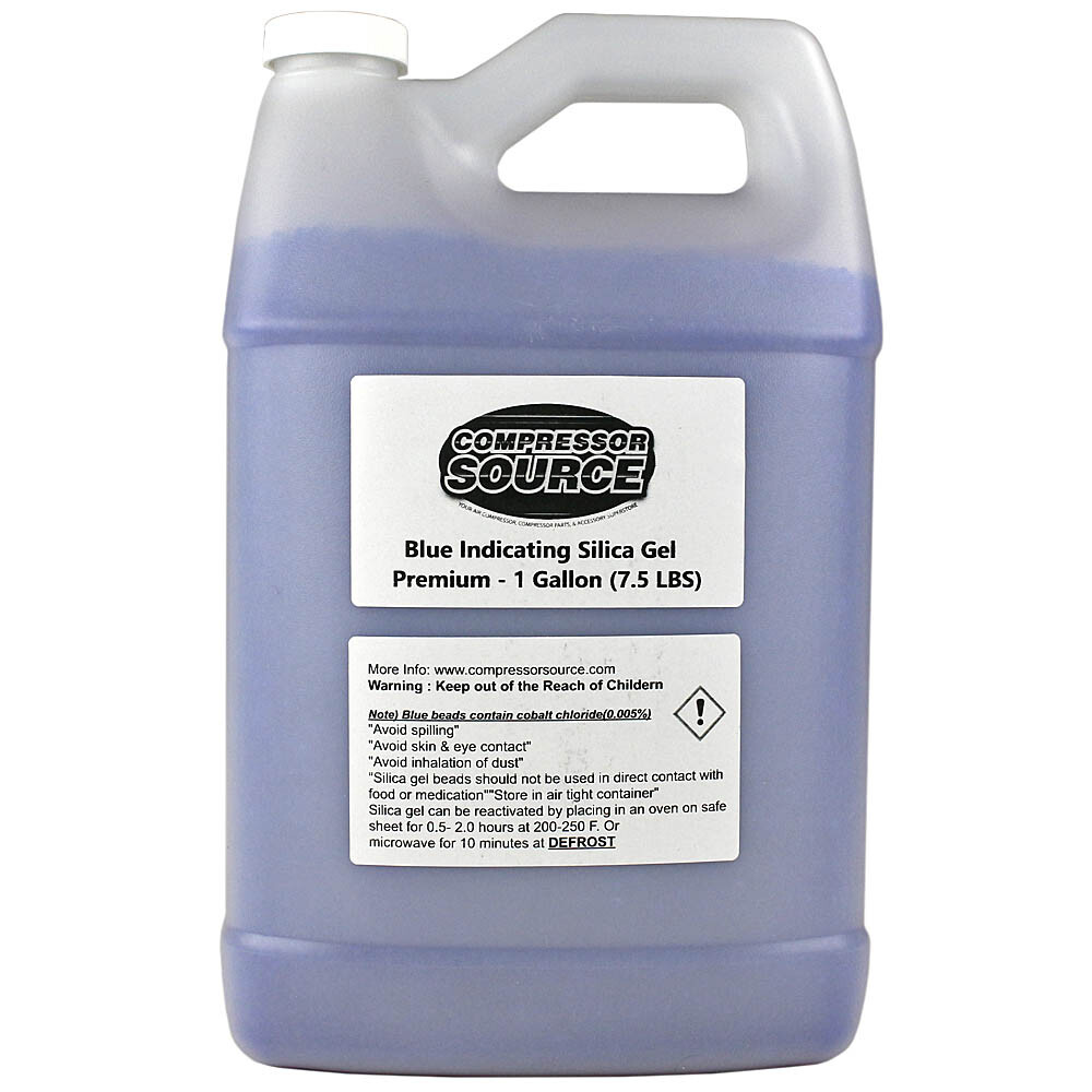 1 Gallon 7.5 lbs of Desiccant Beads For Desiccant Air Dryers Silica Gel Blue