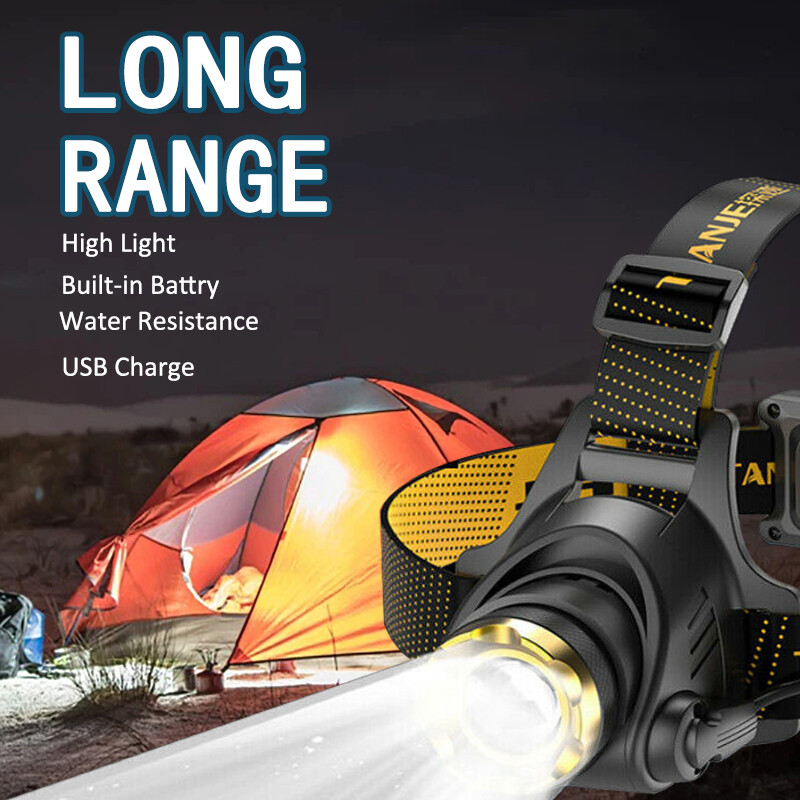 3 pack USB Rechargeable Headlight LED Headlamp Camping Head Torch Flashlight