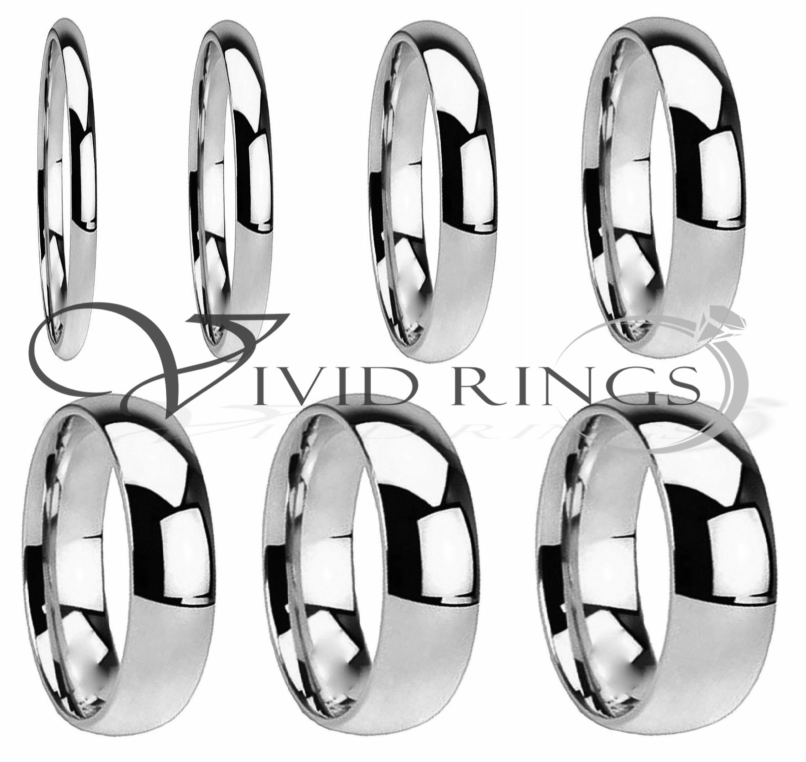 Stainless Steel Ring High Polish Wedding Band Size 3.5 to 14.5